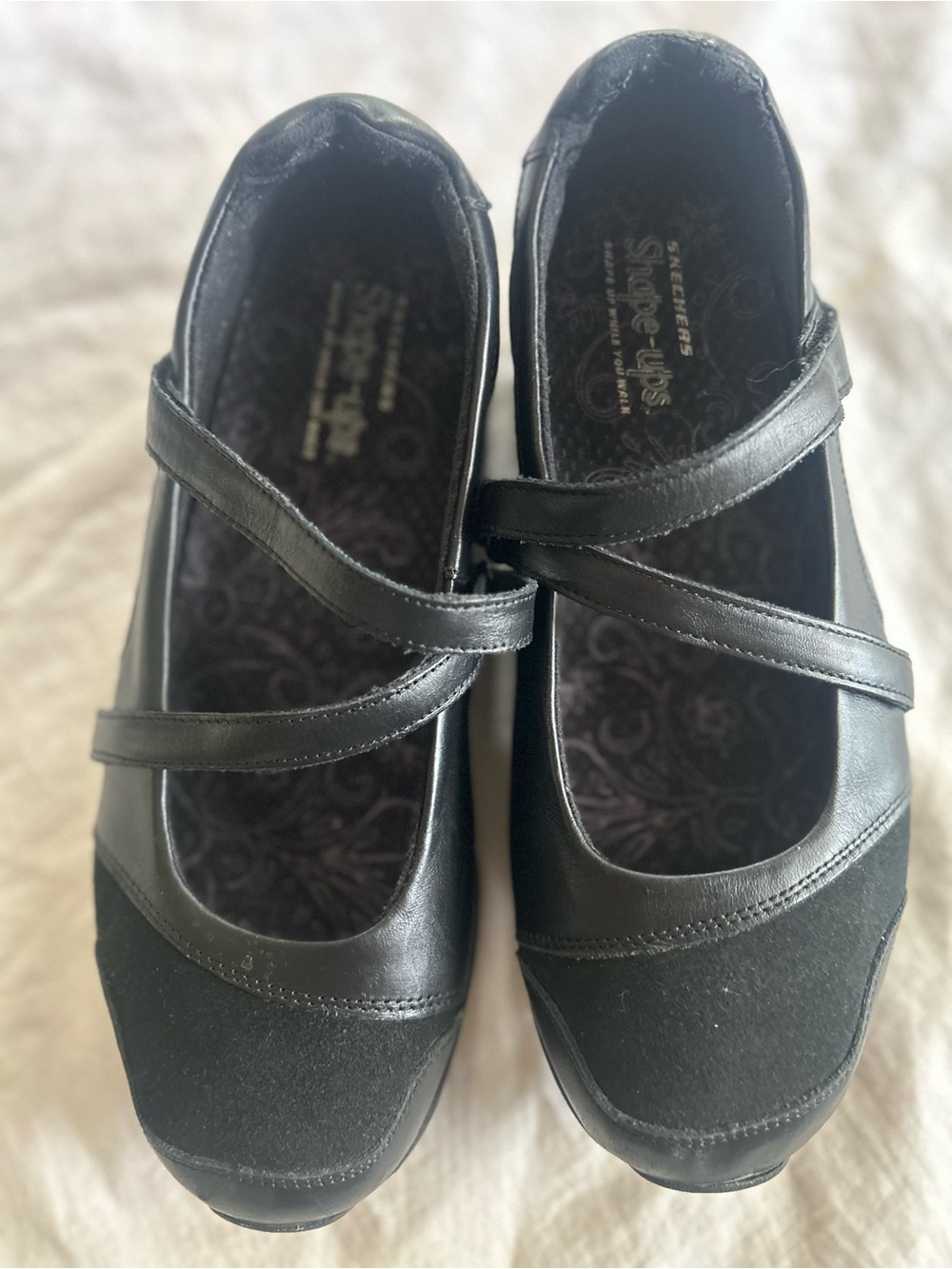 Skechers Black Mary Jane Duo-Strap shape ups wedge. Size 11.